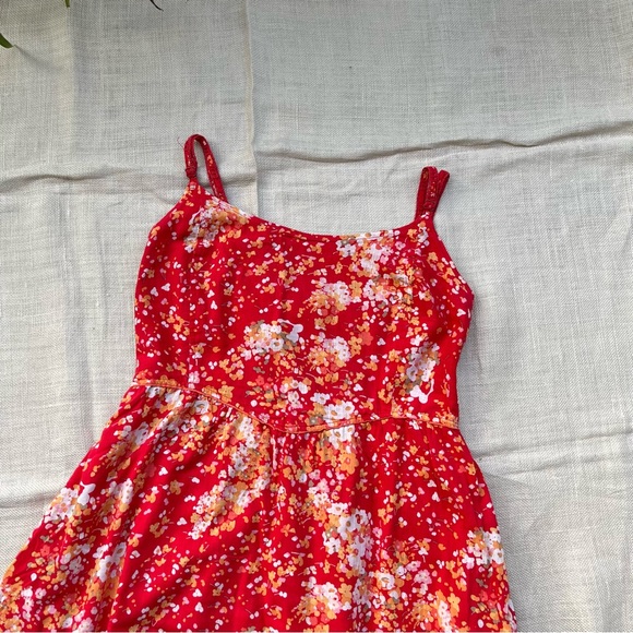 SOLD ❌ Red Floral Mini Skater Dress - Picture 3 of 12
